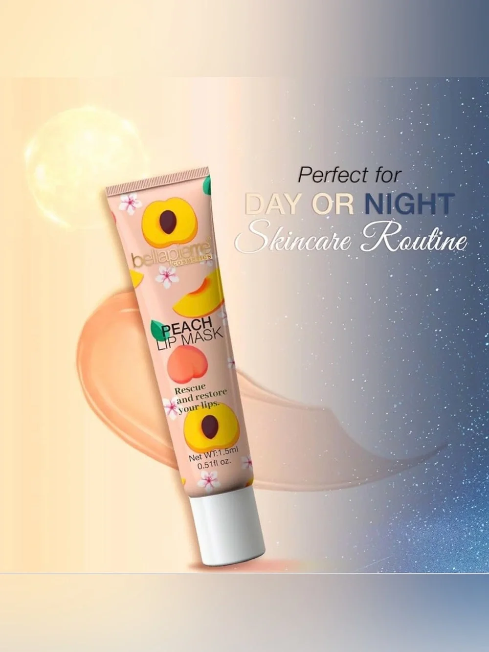 bellapierre Cosmetics Peach Lip Mask | Lip Plumping Mask, New Sealed